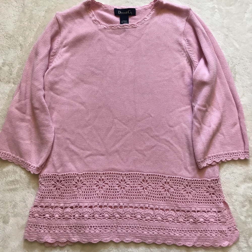 Denim&Co Knitted pink Sweater Top.